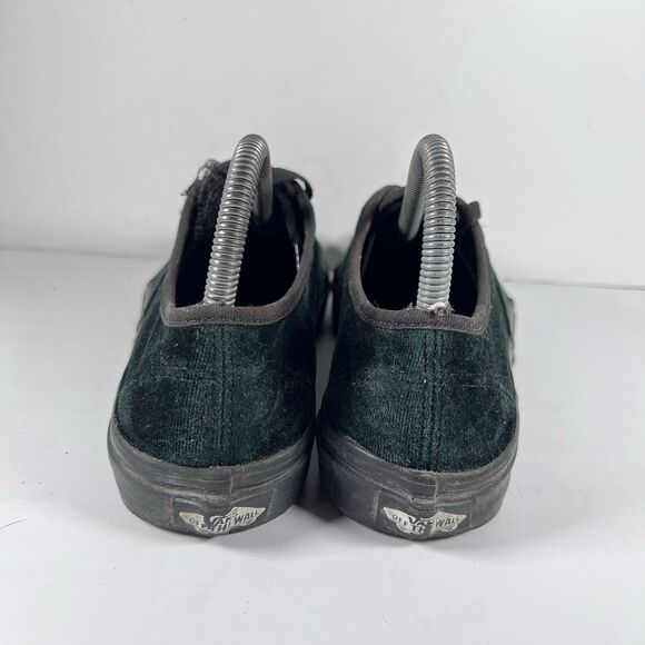 Vans Authentic Green Velvet/Velour Lace Up Skate Shoes Sneakers Women's Size 8 - Picture 4 of 8